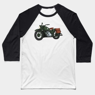 Military cruiser motorcycle cartoon illustration Baseball T-Shirt